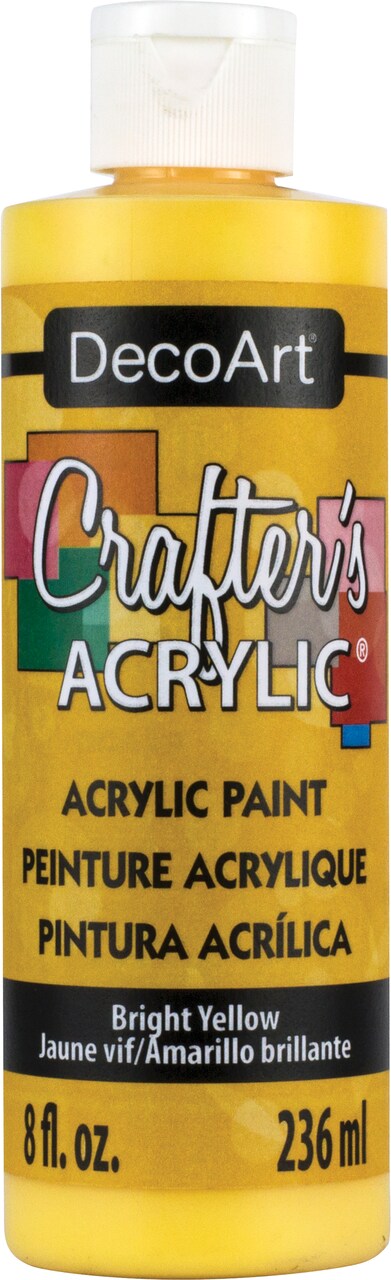 DecoArt Crafter's Acrylic All-Purpose Paint 8oz-Bright Yellow